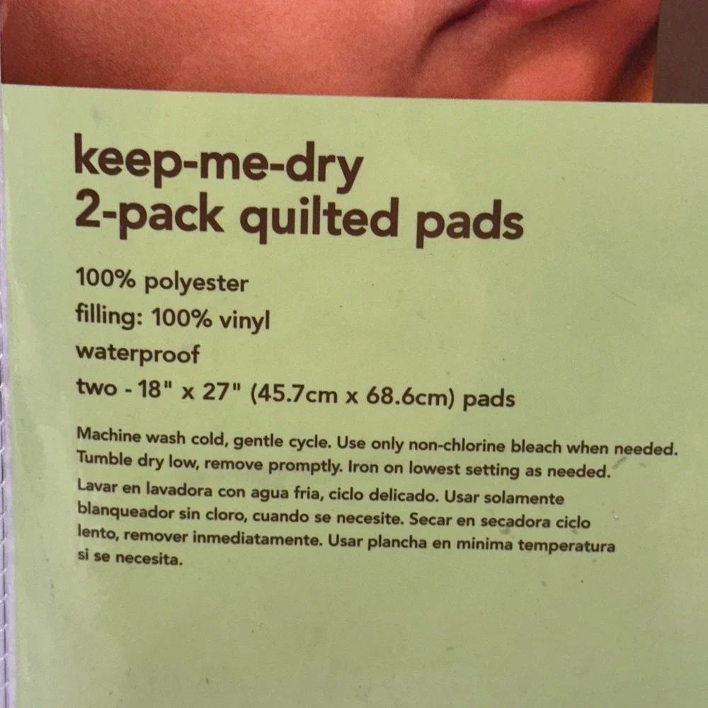Carter's‎ Kids Quilted Pads White 2-Pack Waterproof Keep-Me-Dry C32QP02 Nursery